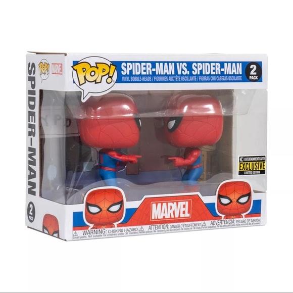 Spiderman Funko Pop Spider-man Vs. Spider-man 2 Pack Pop! Ent Earth Exlusive - Picture 2 of 9